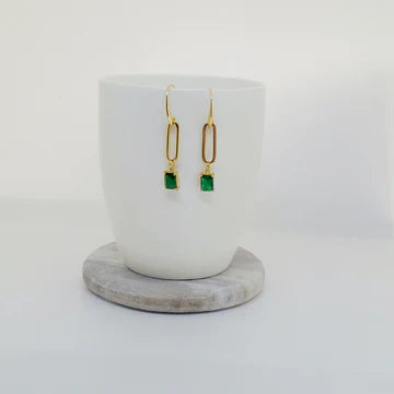 French Style Lab Green Envy Earrings