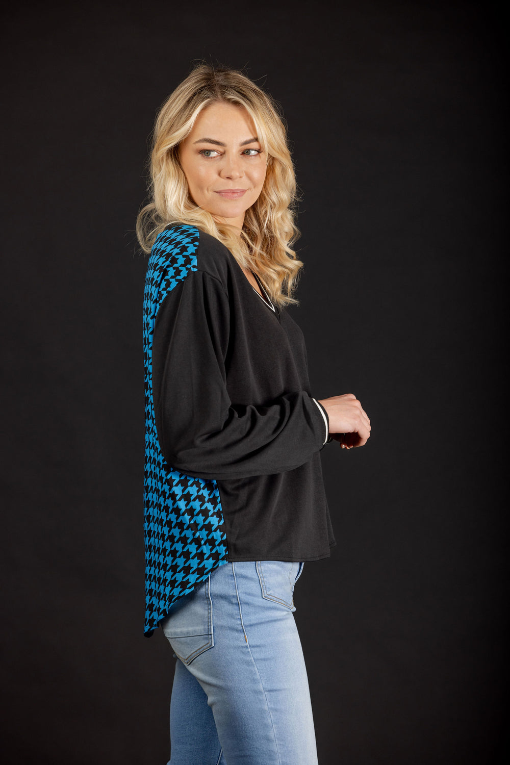 Charlie Top Houndstooth