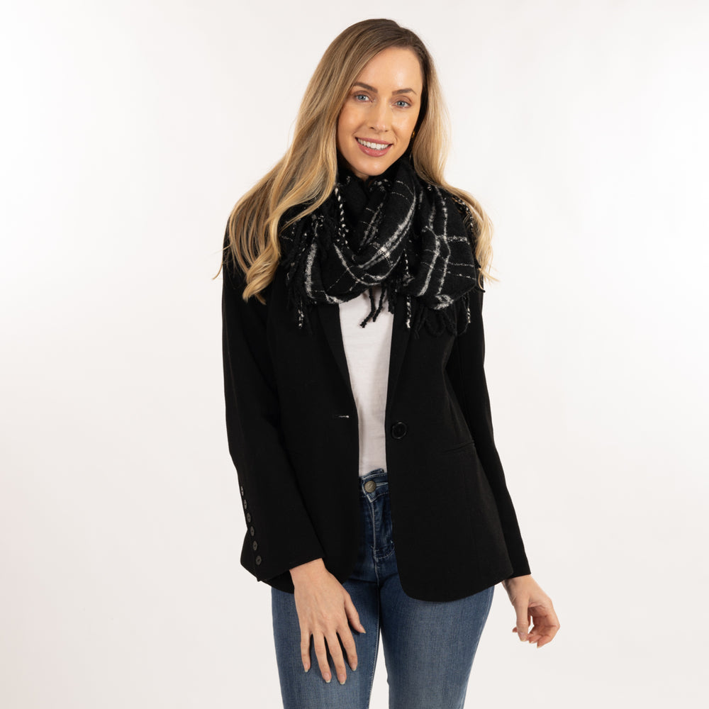 Doha infinity Scarf -Black and White SC10BL