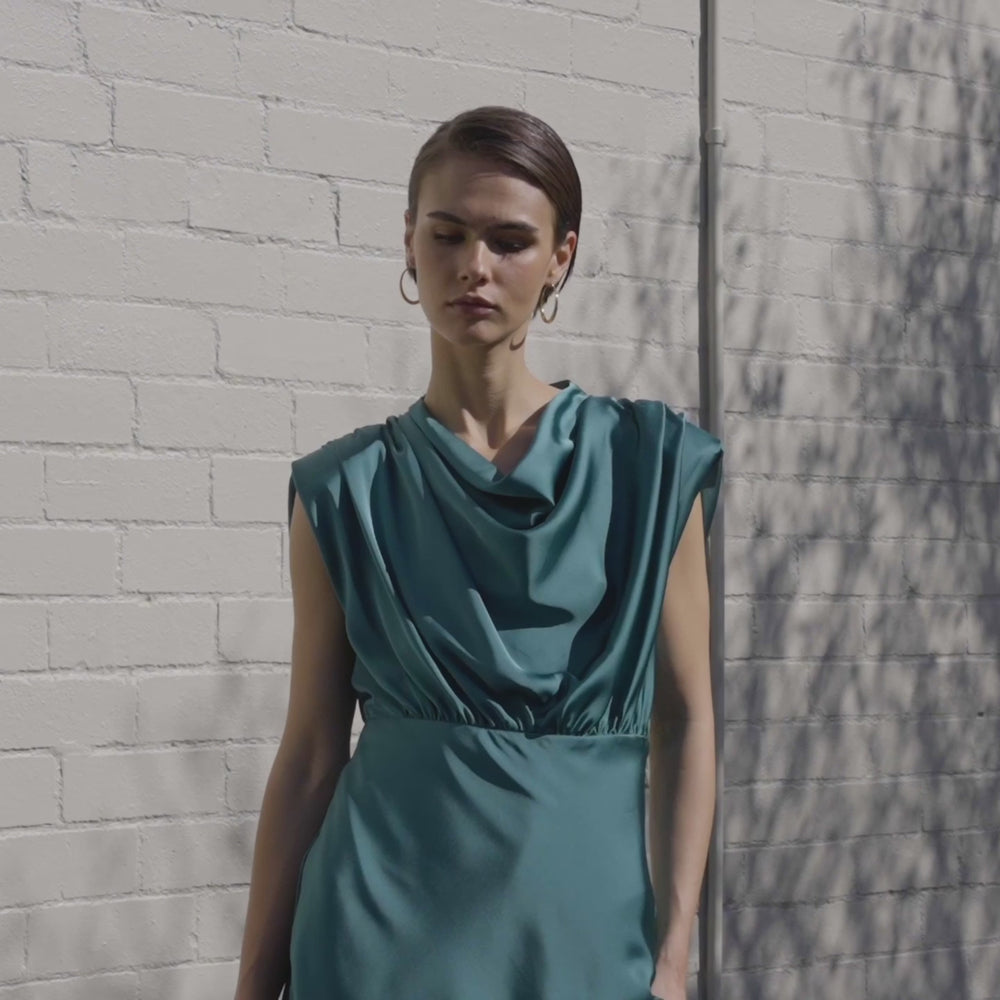 
                  
                    Load and play video in Gallery viewer, UTOPIA MIDI DRESS - JADE
                  
                
