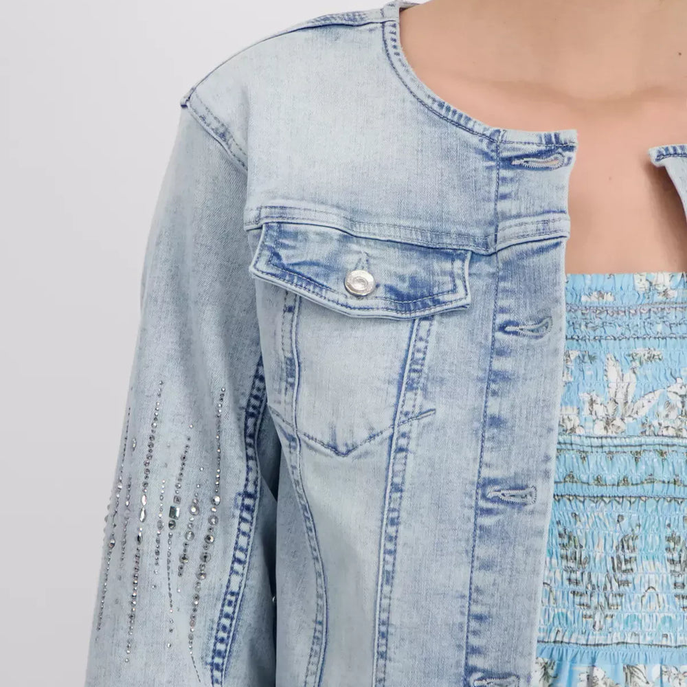 
                  
                    408876 Frayed denim jacket
                  
                