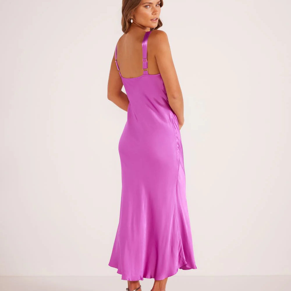
                  
                    Gaia Bias Slip Midi Dress - Fuschia
                  
                