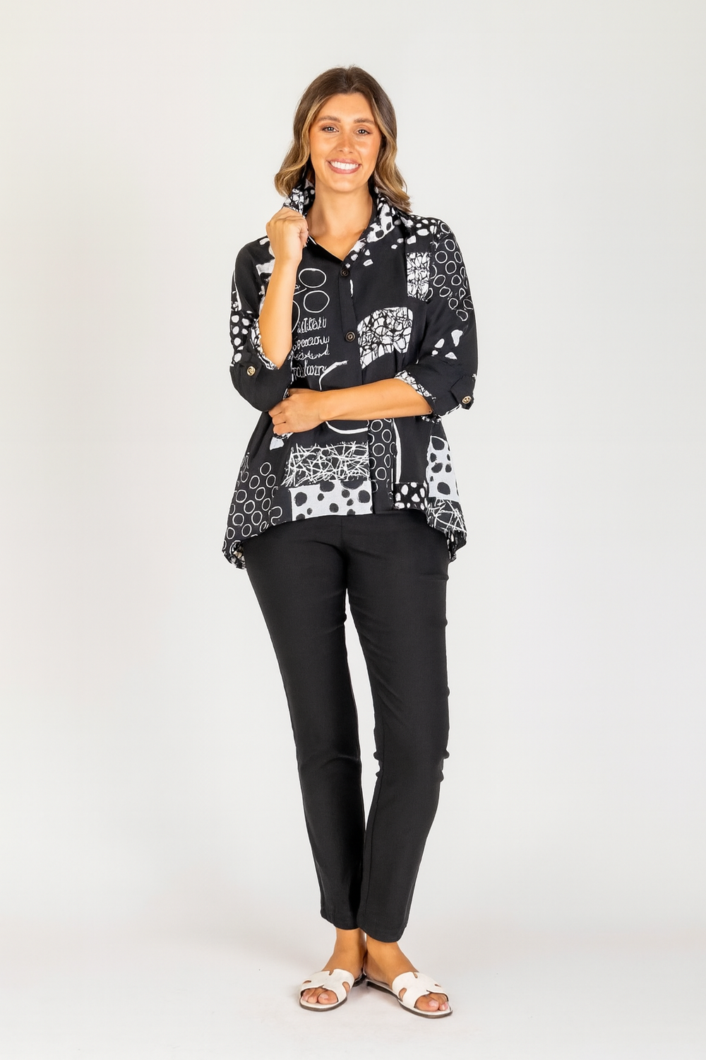 1453.53 Maria wire collar Shirt-Black