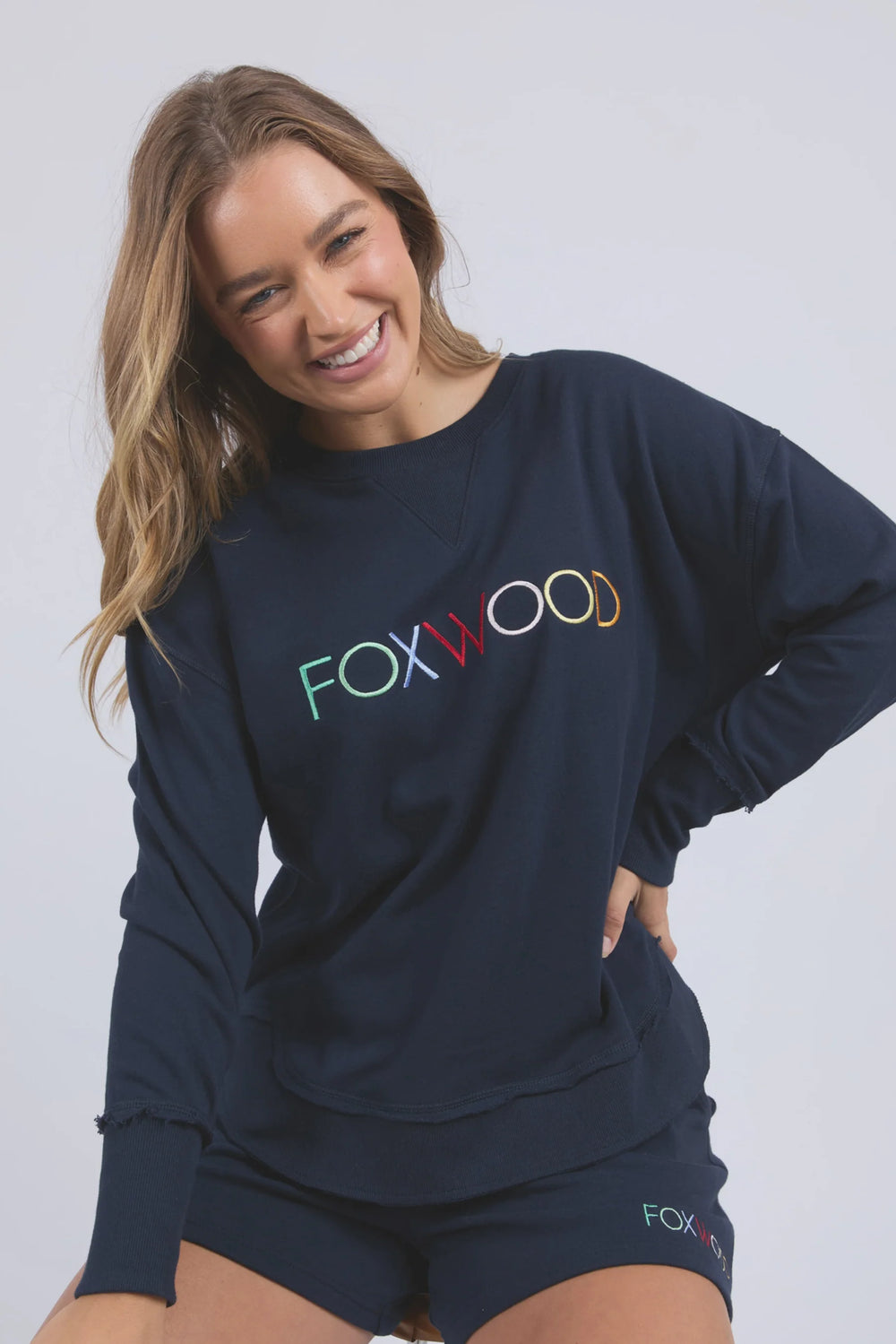 Foxwood Simplified Confetti Crew-Navy -Pre order Due August