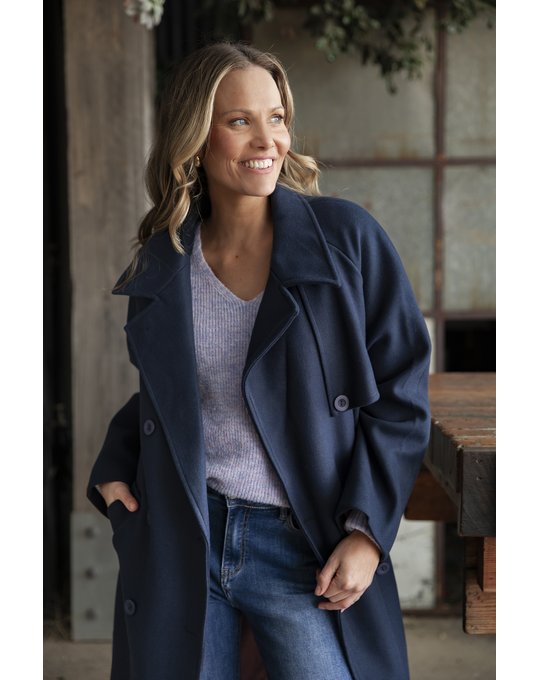 Elm Clemence Coat -Navy