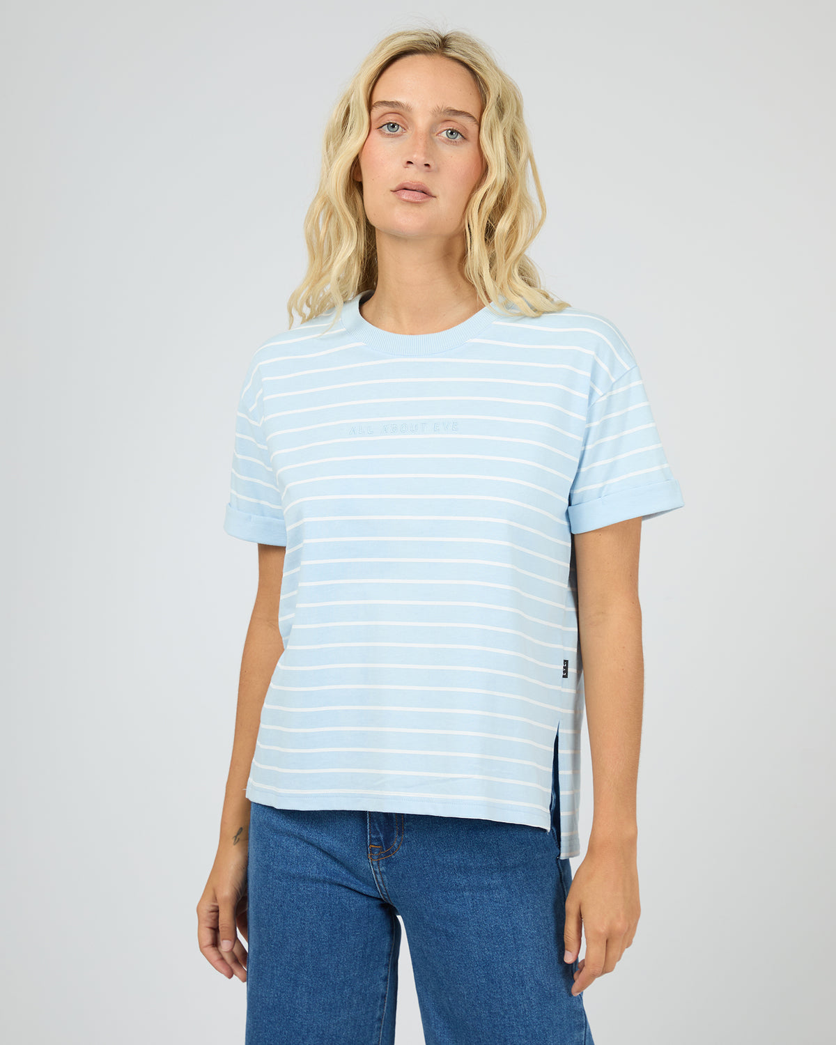 
                  
                    ALL ABOUT EVE WASHED STRIPE TEE-OCEAN BLUE
                  
                
