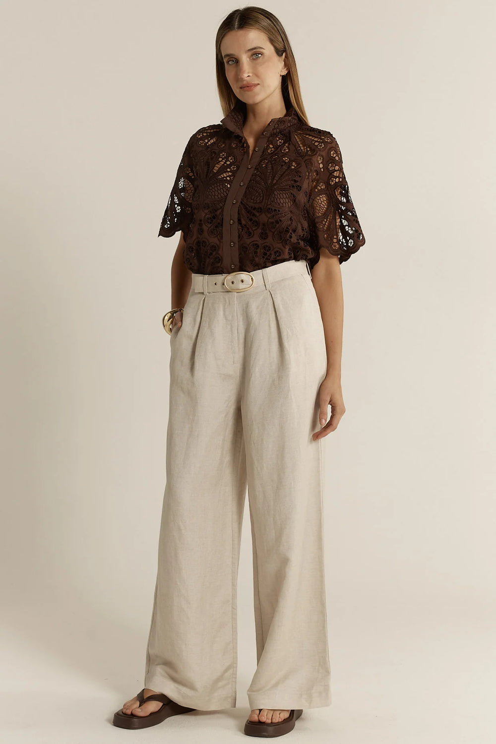 AMARA BELTED PANT-FLAX-PRE ORDER DUE DECEMBER 1