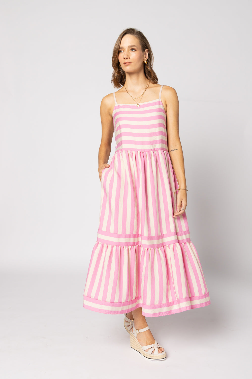 OLIVIA DRESS-CANDY STRIPE