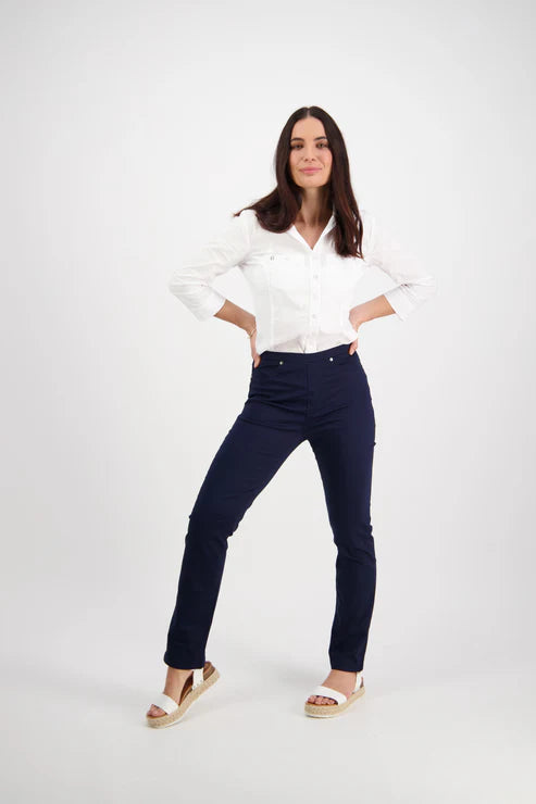 Bay Pull On Cotton Full Length Pant 234LW-Navy