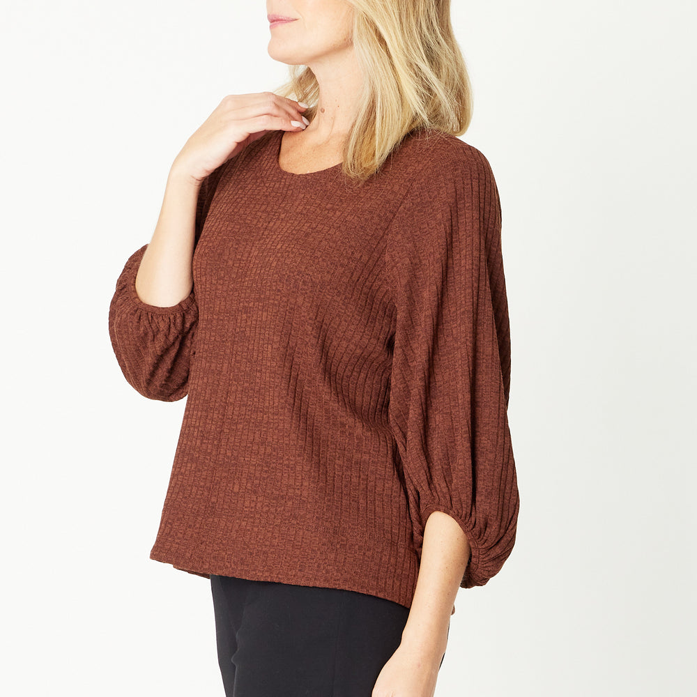 
                  
                    Core Balloon Knit Top -Chocolate
                  
                