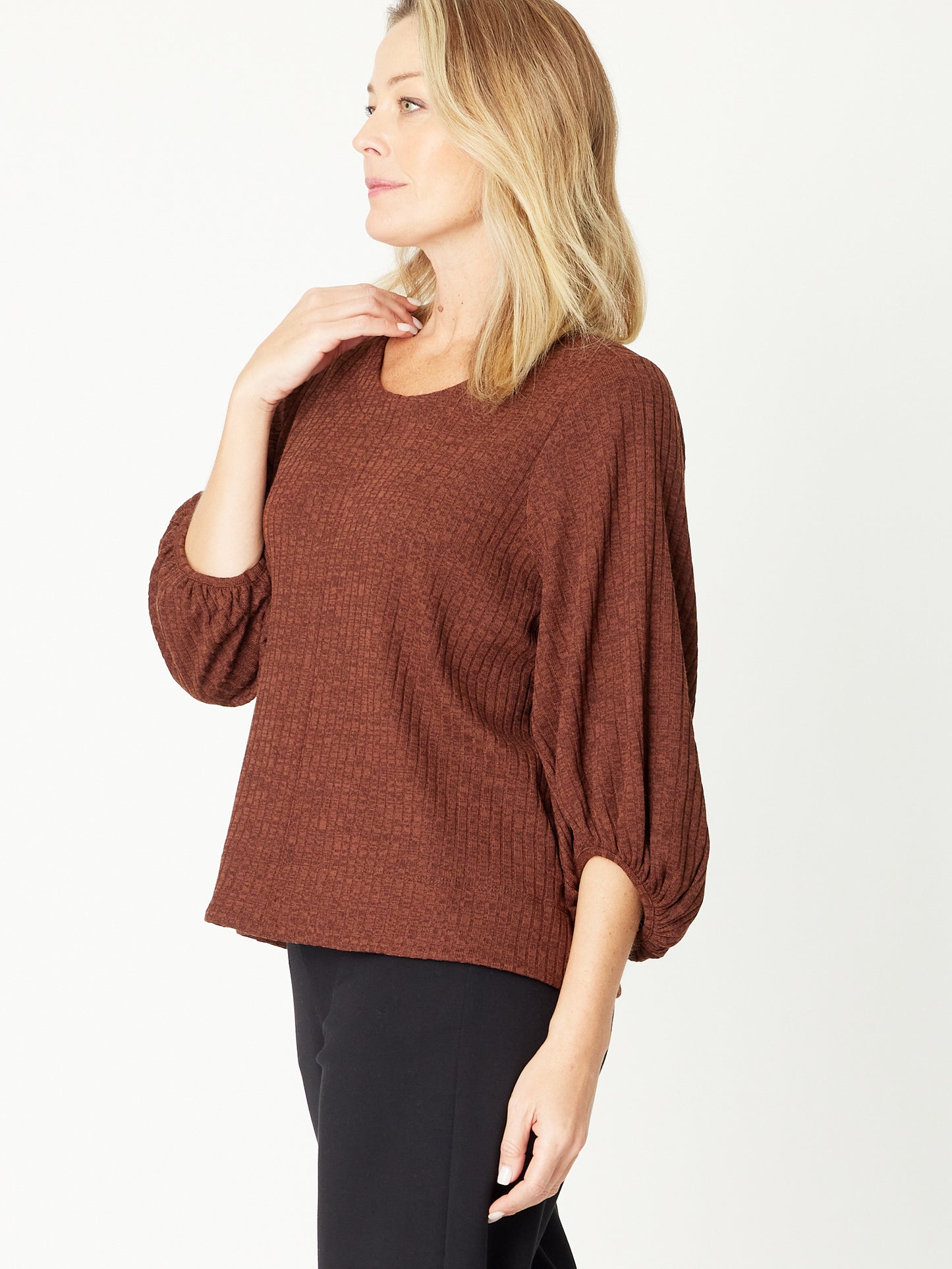 
                  
                    Core Balloon Knit Top -Chocolate
                  
                