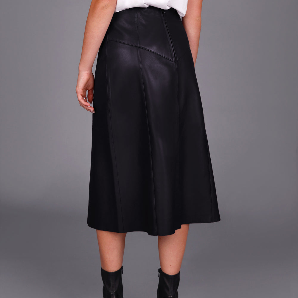 
                  
                    Longline Leather Skirt -Black
                  
                