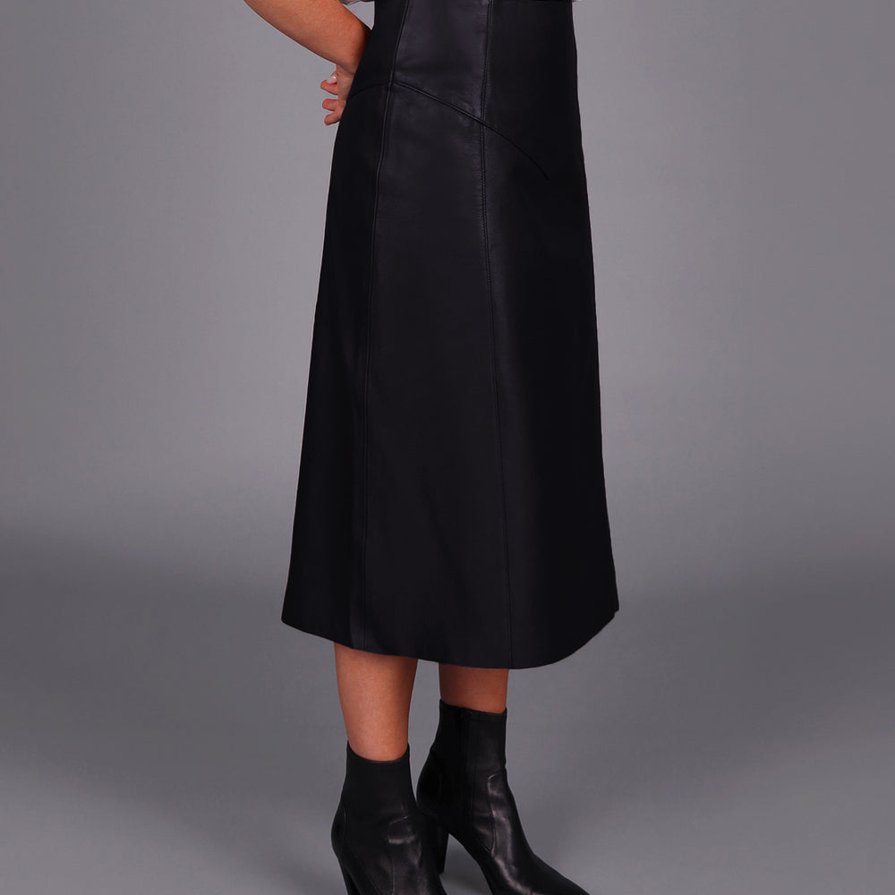 
                  
                    Longline Leather Skirt -Black
                  
                