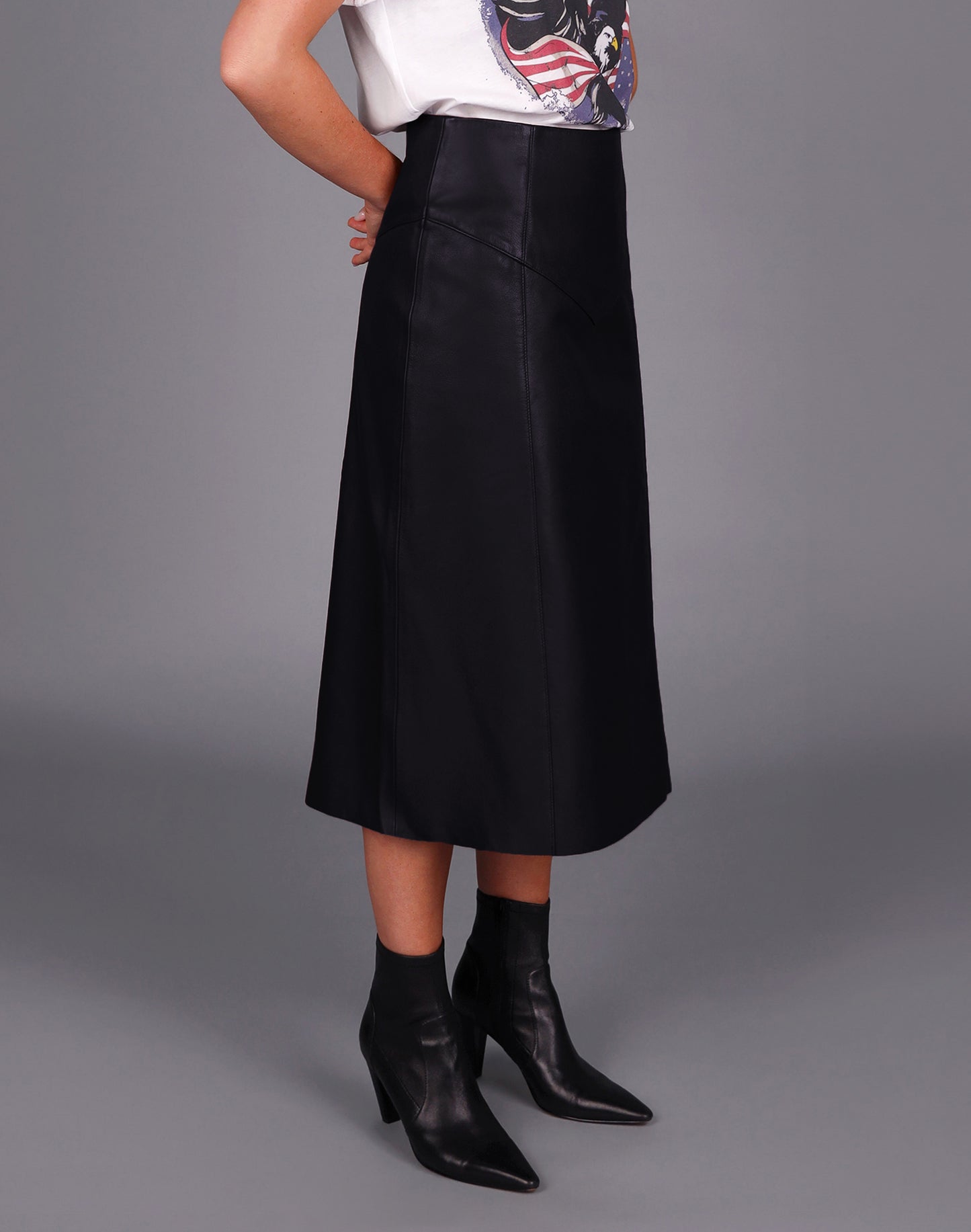
                  
                    Longline Leather Skirt -Black
                  
                