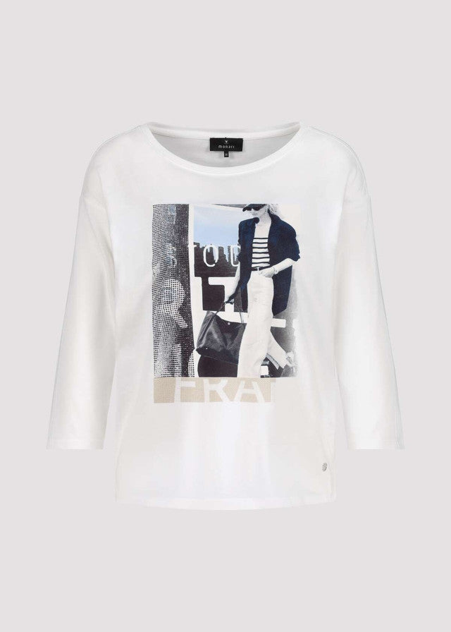 
                  
                    409346-Bedazaled print Tee-off White
                  
                