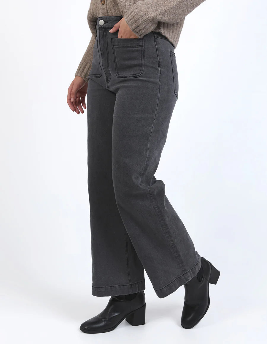 
                  
                    SARAH WIDE LEG JEAN -Washed Black
                  
                