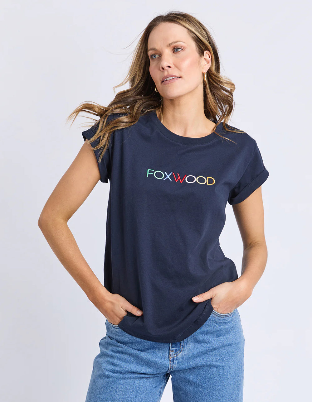 SIGNATURE TEE-Confetti Tee -Navy