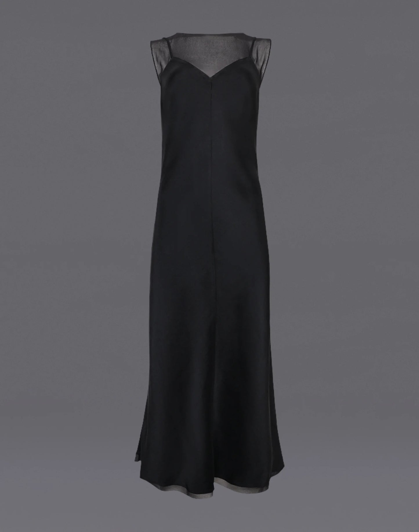 
                  
                    STORM Mesh Satin Slip Dress-Black
                  
                
