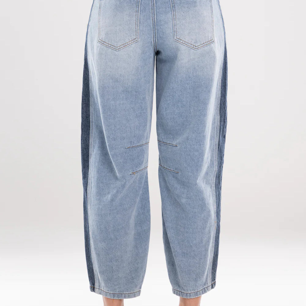 
                  
                    DOUBLE DENIM BARRELL JEANS - BLUE
                  
                