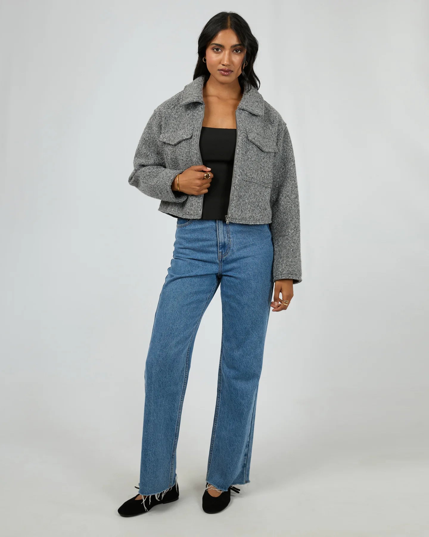 
                  
                    Bennet Crop Jacket Grey Marle
                  
                