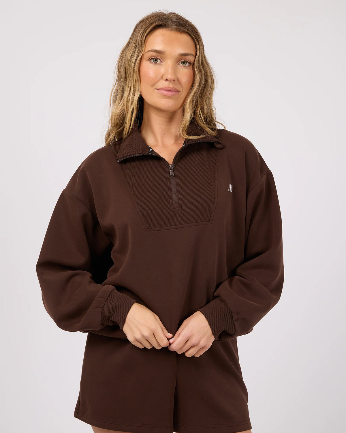 
                  
                    ALL ABOUT EVE LUXE ACTIVE 1/4 ZIP-BROWN
                  
                