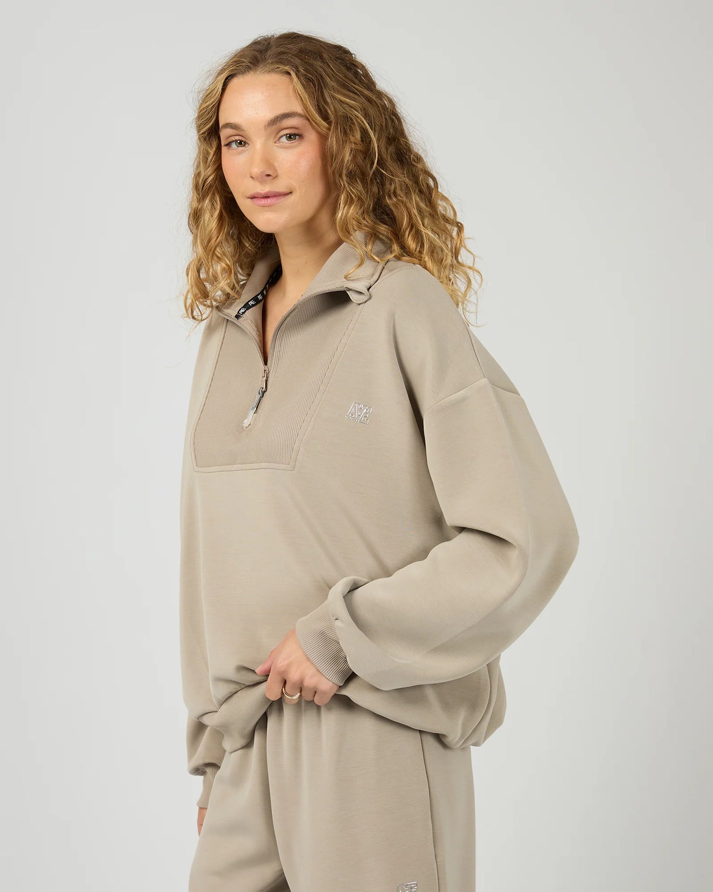 
                  
                    ALL ABOUT EVE Luxe Active 1/4 Zip Stone
                  
                