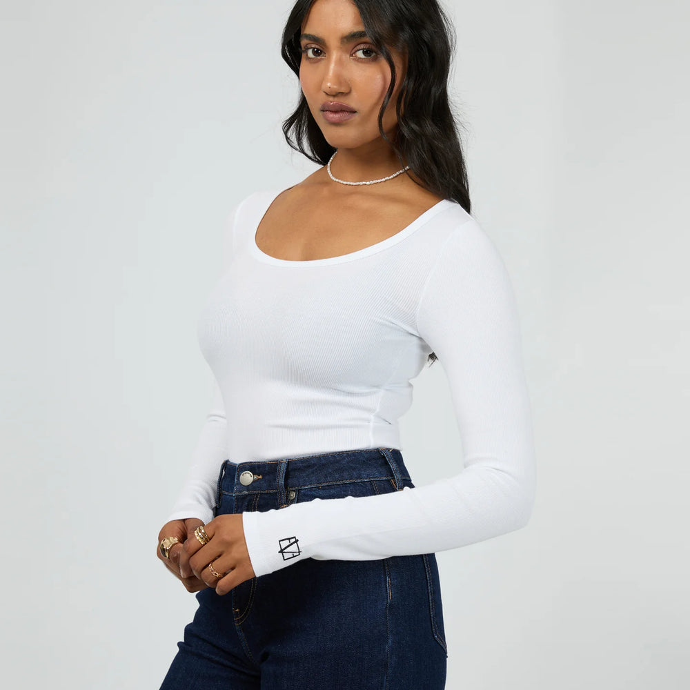 
                  
                    Icon Scoop Neck L/S Top White
                  
                