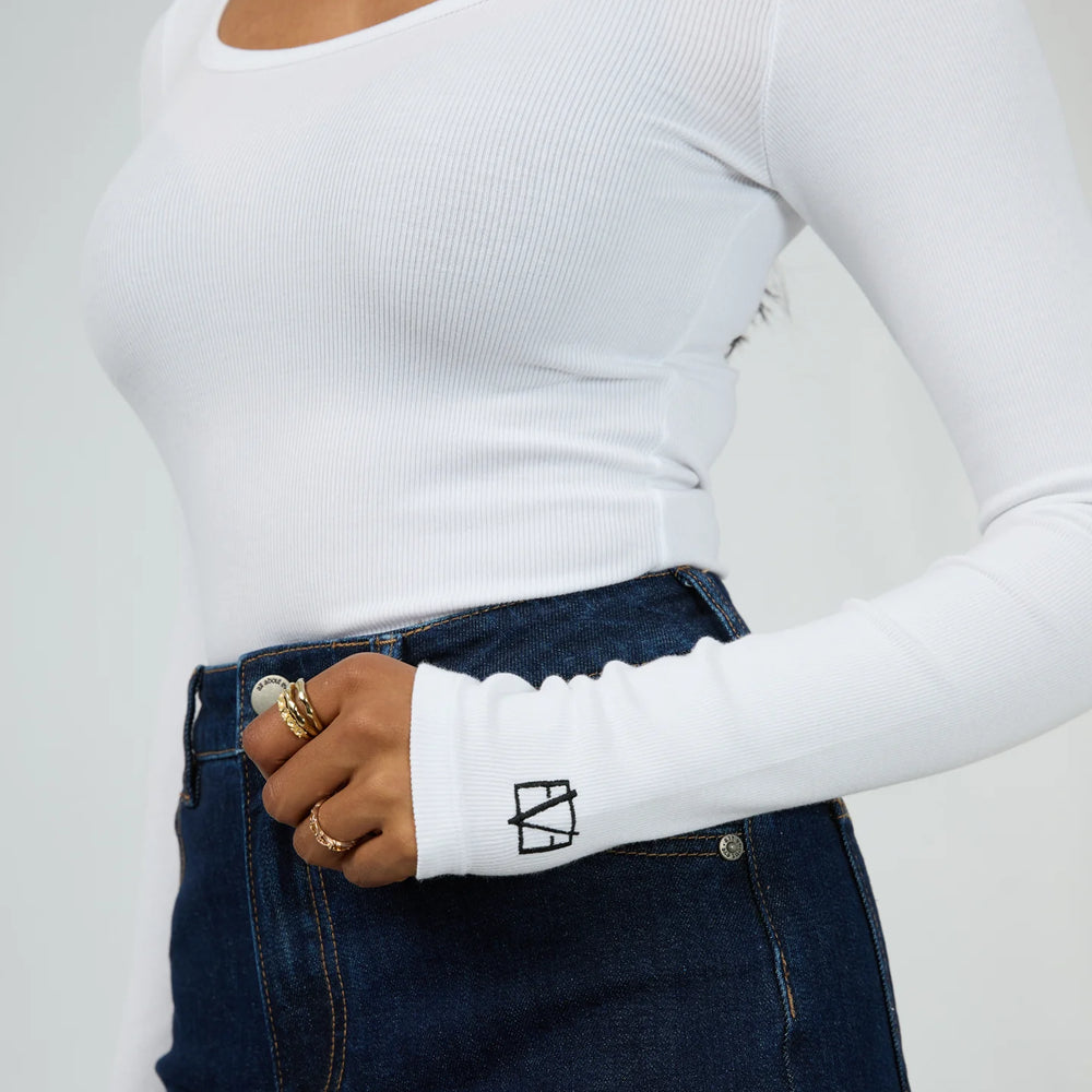 
                  
                    Icon Scoop Neck L/S Top White
                  
                