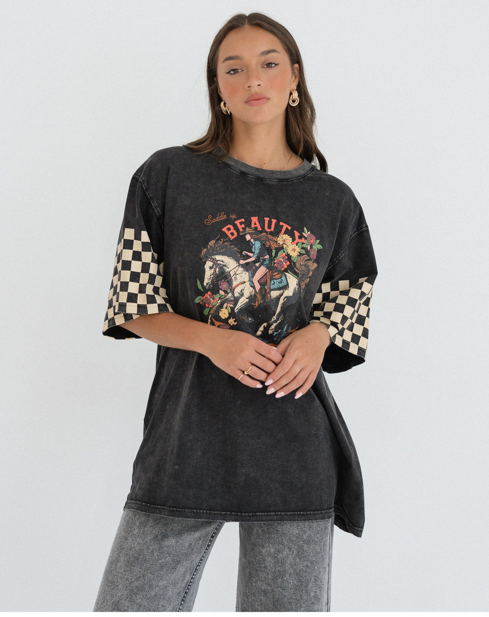 Paper Heart Vintage  exclusive print Tee-cowgirl