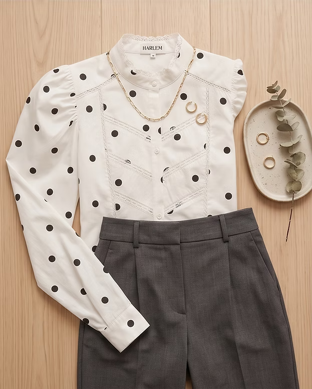 
                  
                    Letitia Blouse-Black spot
                  
                