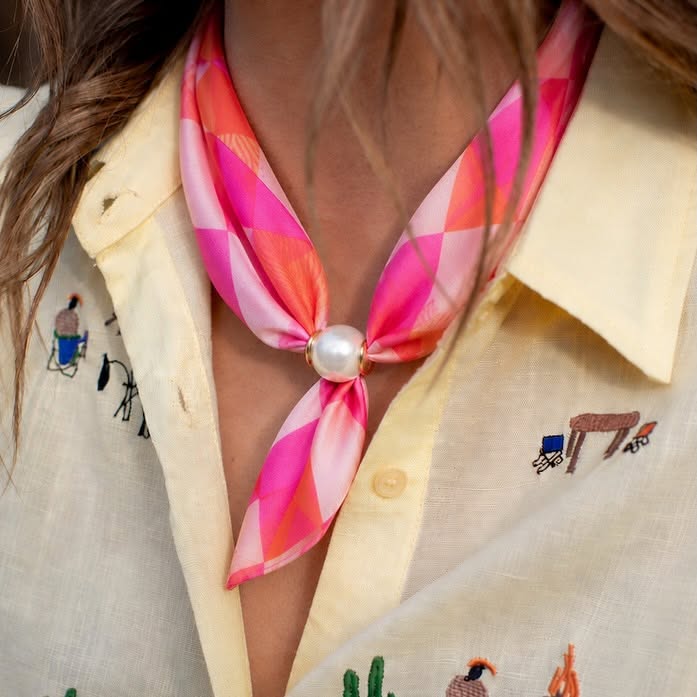 
                  
                    Pearl Fasten Neck Tie | Sorbet
                  
                