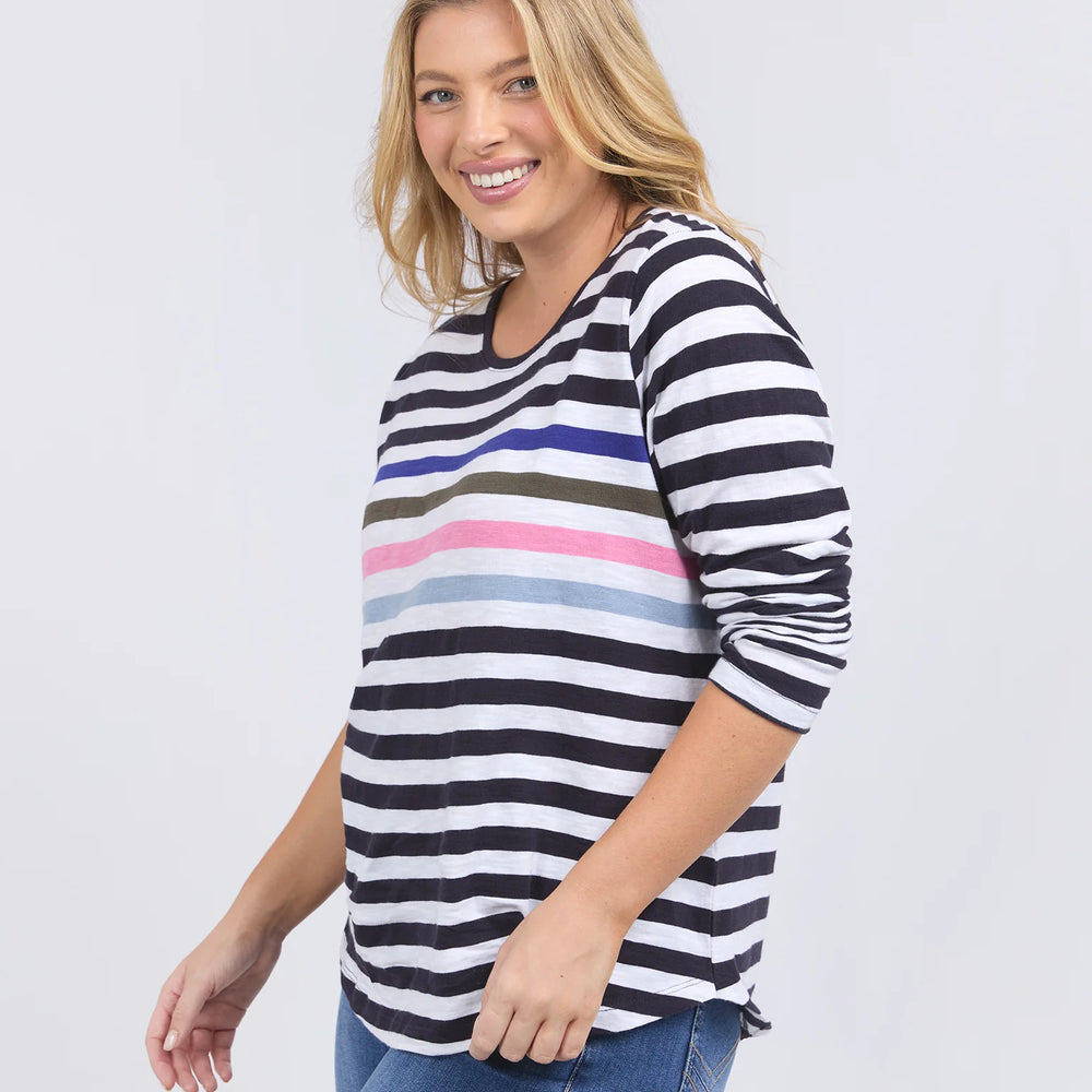
                  
                    Harmony Long Sleeve Tee Navy & White Stripe
                  
                