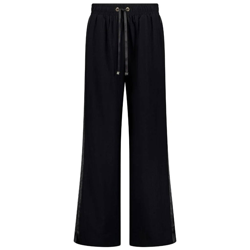 
                  
                    Indiana Women's Wide Leg Pants - Black with Satin
                  
                