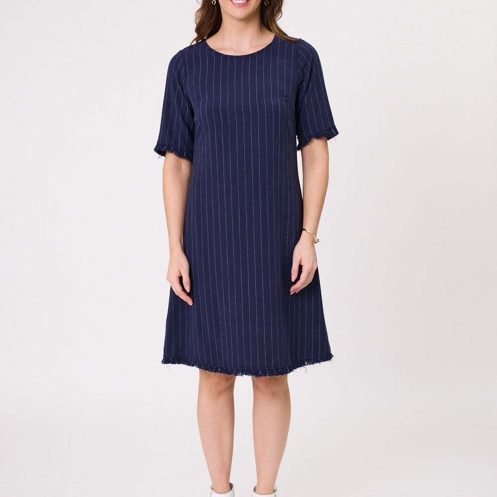 
                  
                    Allegra Linen Dress-Navy
                  
                