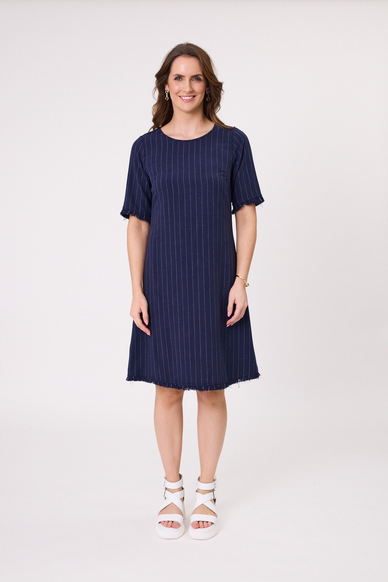
                  
                    Allegra Linen Dress-Navy
                  
                
