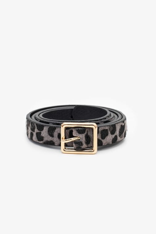 Leopard Belt | Grey