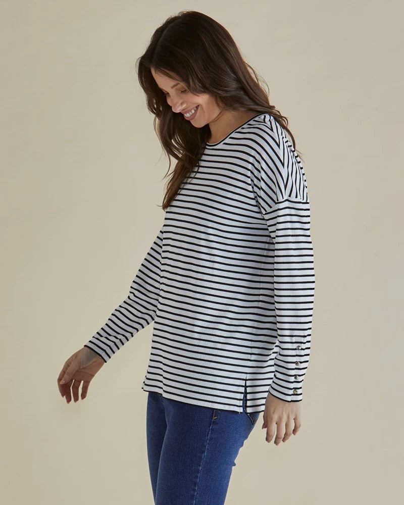 
                  
                    Hendrix Ribbed Long Sleeve Tee -Stripe
                  
                