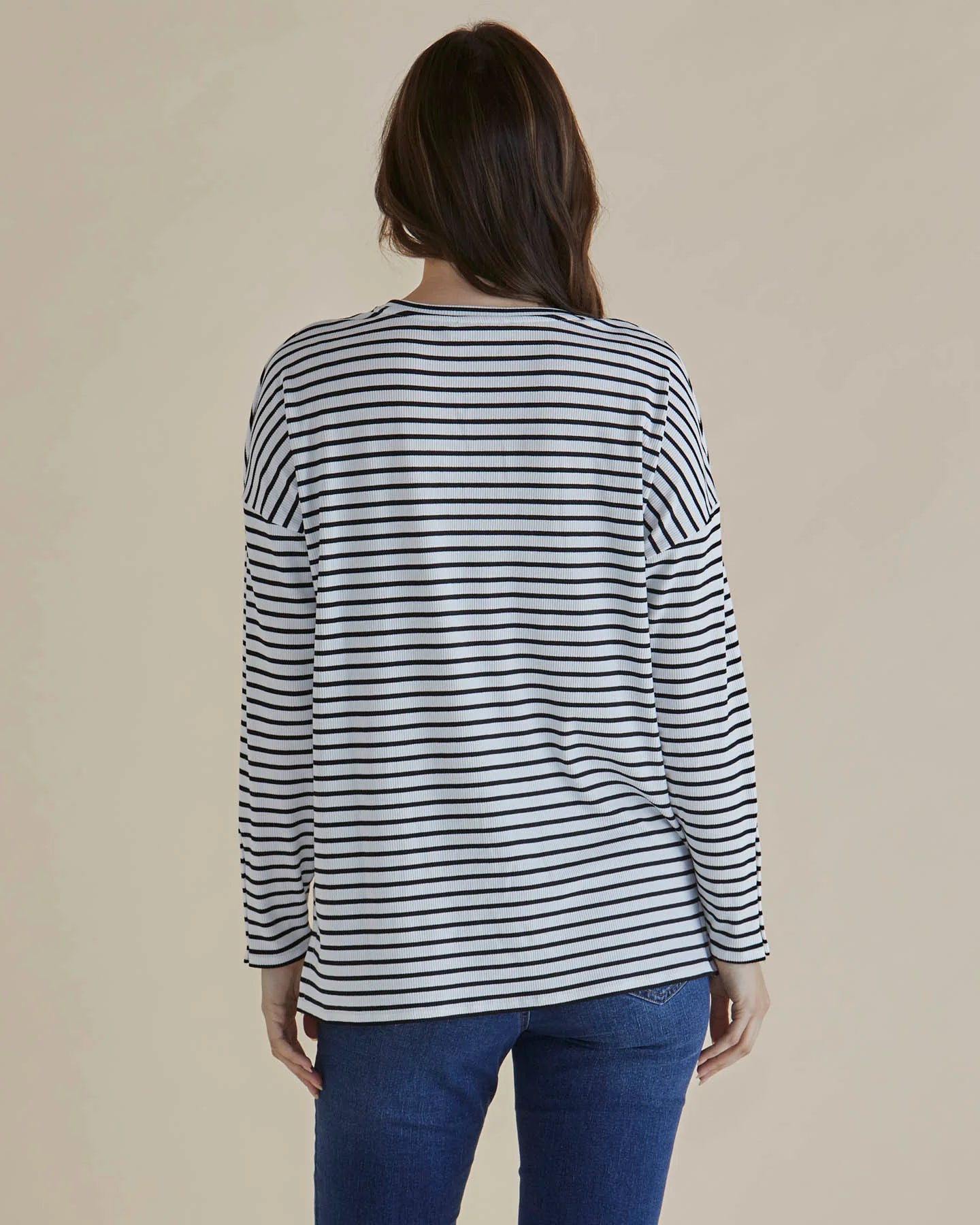 
                  
                    Hendrix Ribbed Long Sleeve Tee -Stripe
                  
                