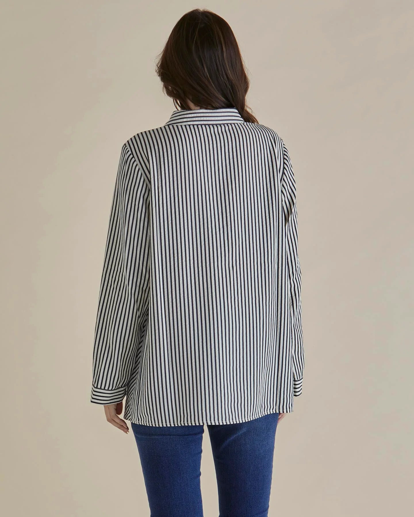 
                  
                    Crinkle Shirt - Black/White Stripe
                  
                
