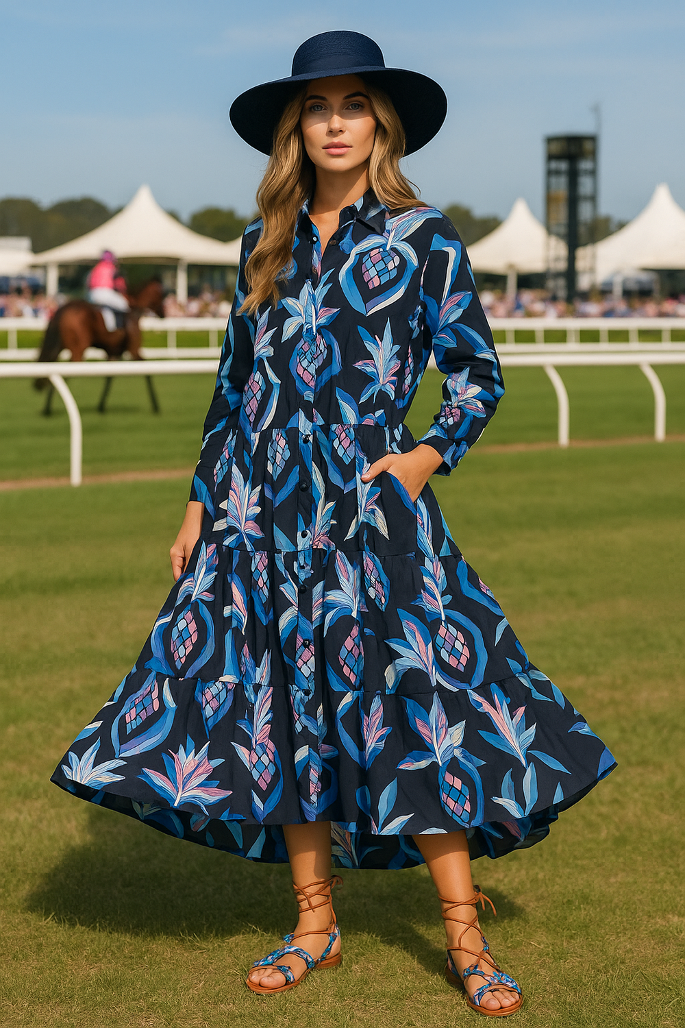 SUN & THE SWOON DRESS-BLUE ALOHA