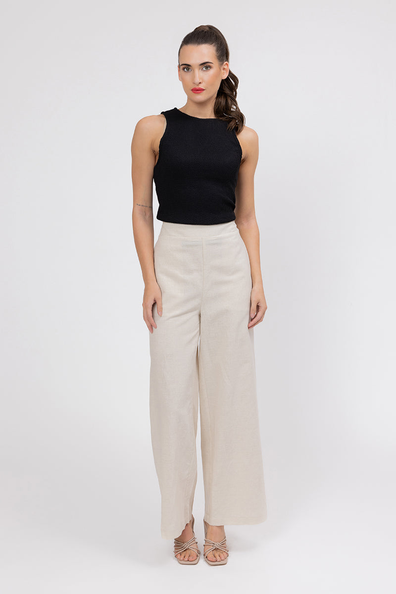 
                  
                    ESSENTIAL WIDE LEG FULL LENGTH PANT -OATMEAL
                  
                