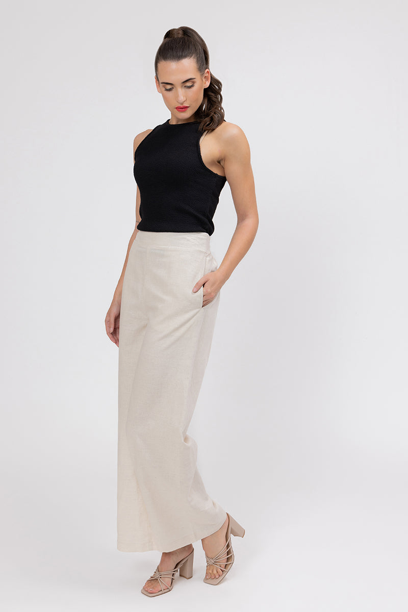 
                  
                    ESSENTIAL WIDE LEG FULL LENGTH PANT -OATMEAL
                  
                