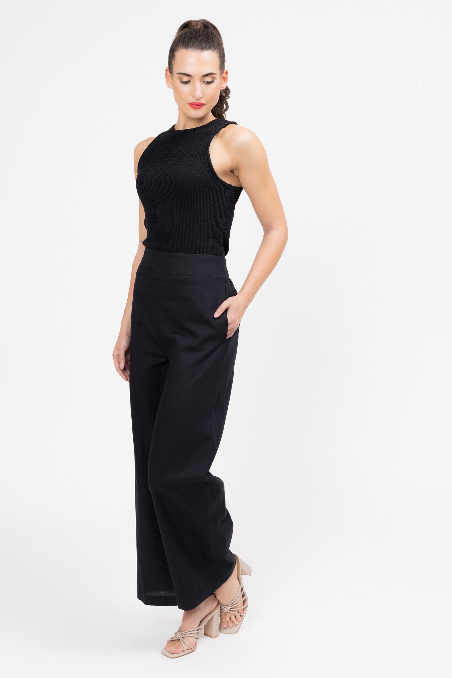 
                  
                    ESSENTIAL WIDE LEG FULL LENGTH PANT -BLACK
                  
                