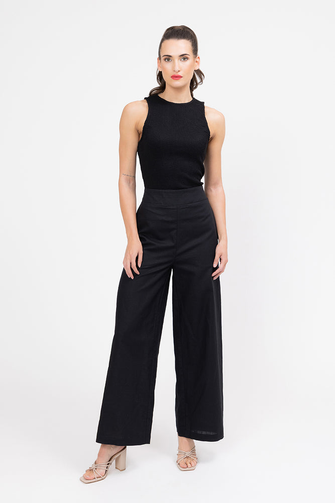 
                  
                    ESSENTIAL WIDE LEG FULL LENGTH PANT -BLACK
                  
                