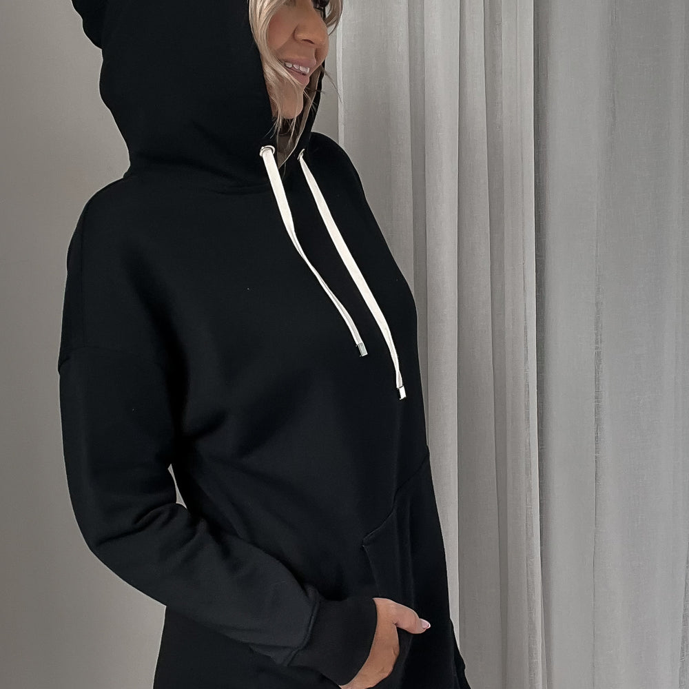
                  
                    Cozy Up Long Womens Hoodie-Black -Pre Order due Early May
                  
                
