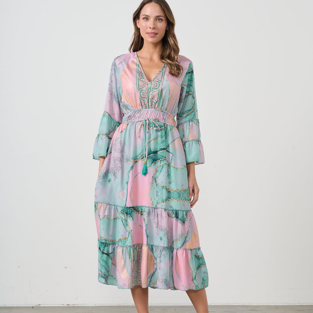 
                  
                    CZ1077 DRESS MILTI TIERED -MARBLE PRINT
                  
                