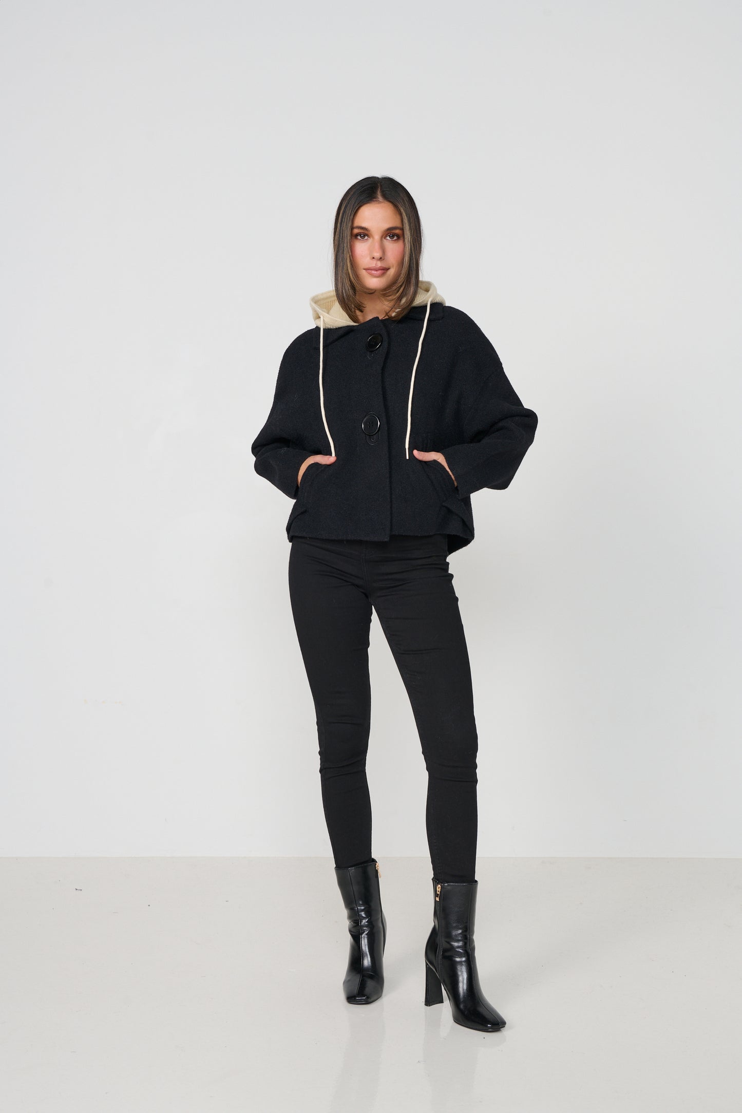 
                  
                    CZ1170 Jacket - Large Buttons & Removable Hood-BLACK
                  
                