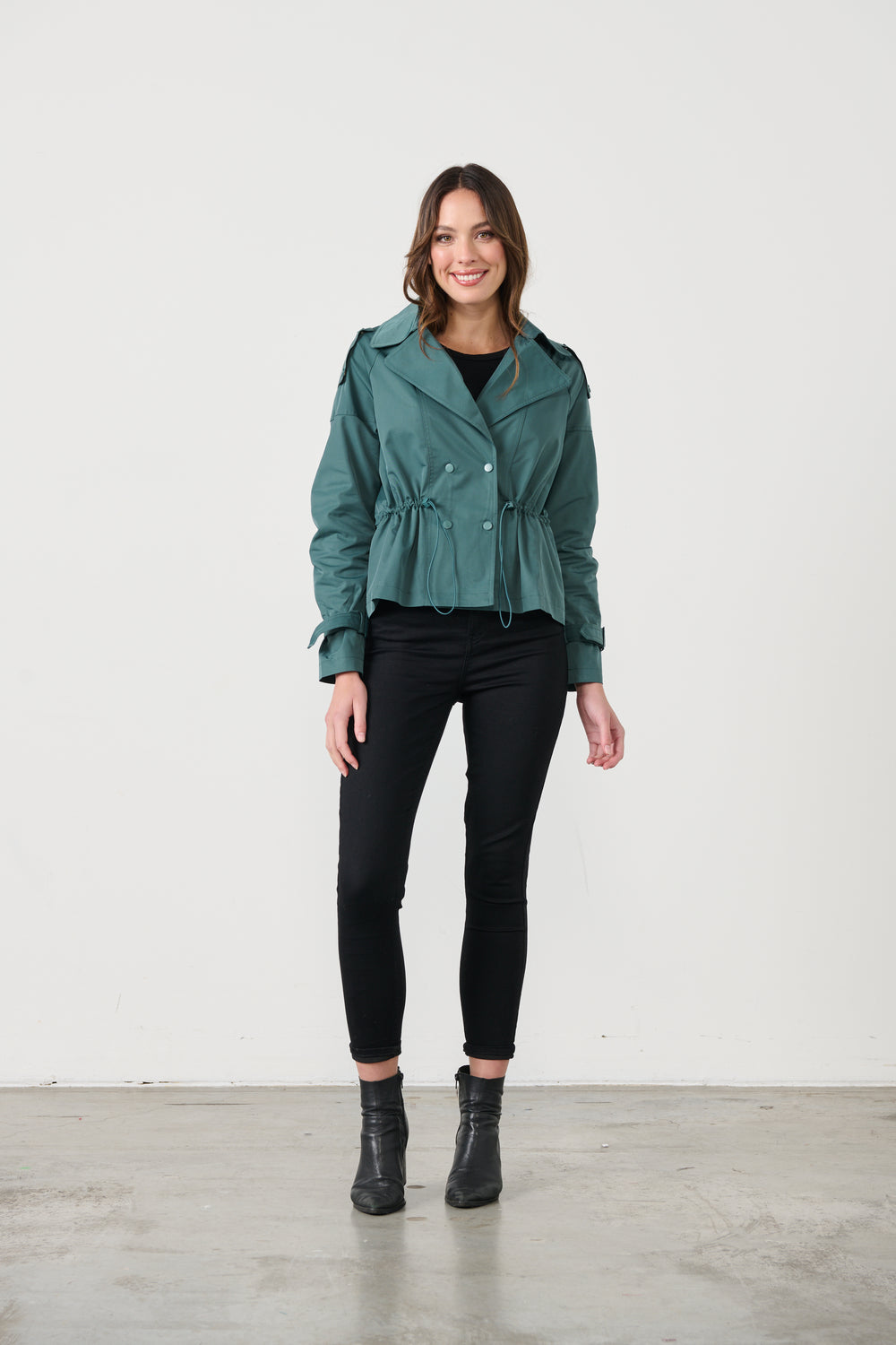 CZ907 Crop Trench -Teal/blue