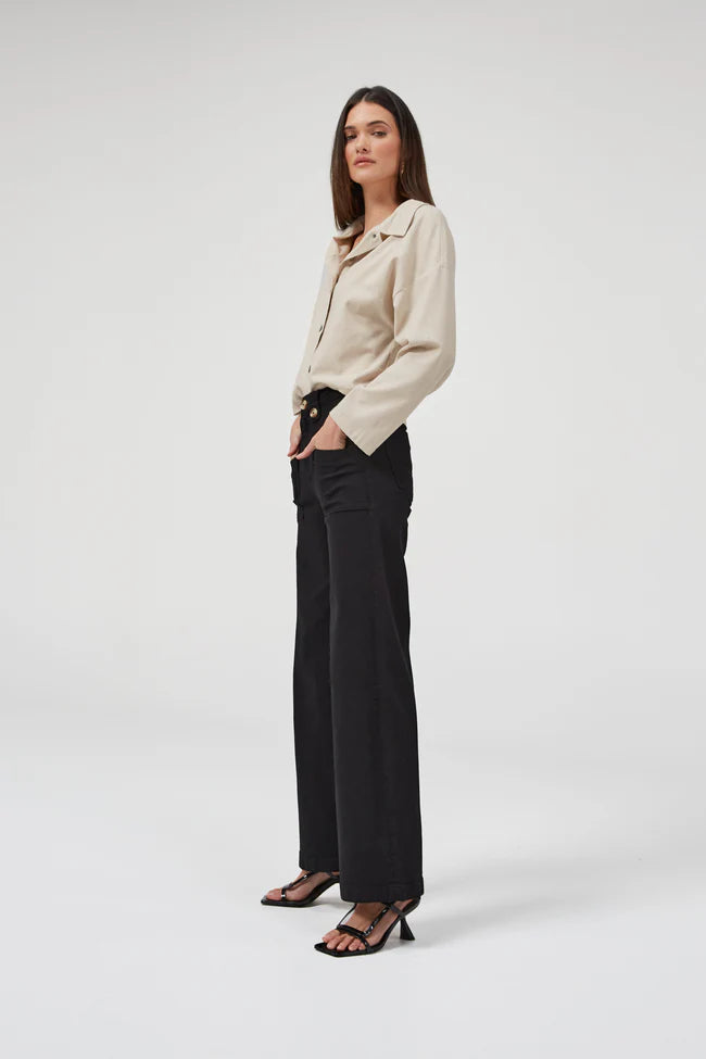 
                  
                    Carrie Black Wide Straight Leg Jeans
                  
                