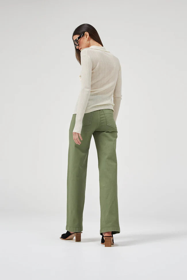 
                  
                    Carrie Oil Green Wide Straight Leg Jeans
                  
                
